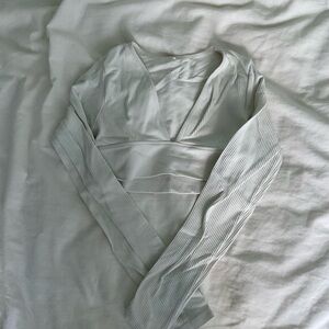 White Long Sleeve Crop Top